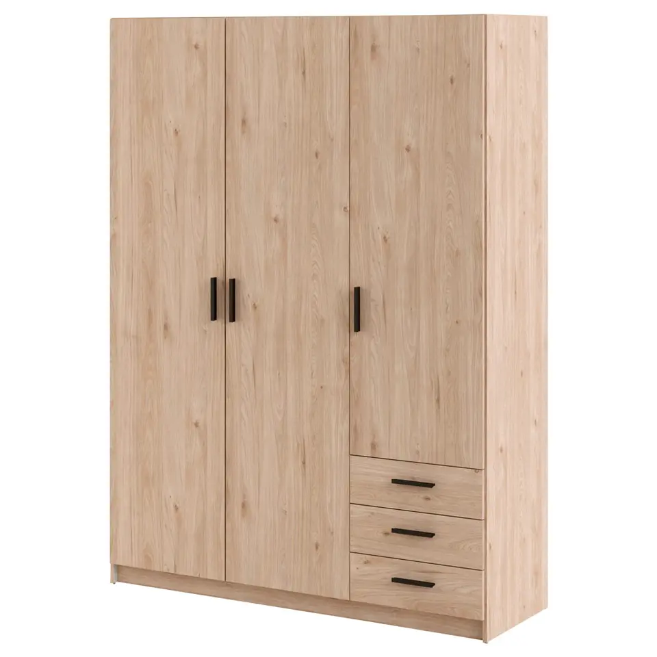Kledingkast Sprint 3-deurs - eikenkleur - 200x147x50 cm