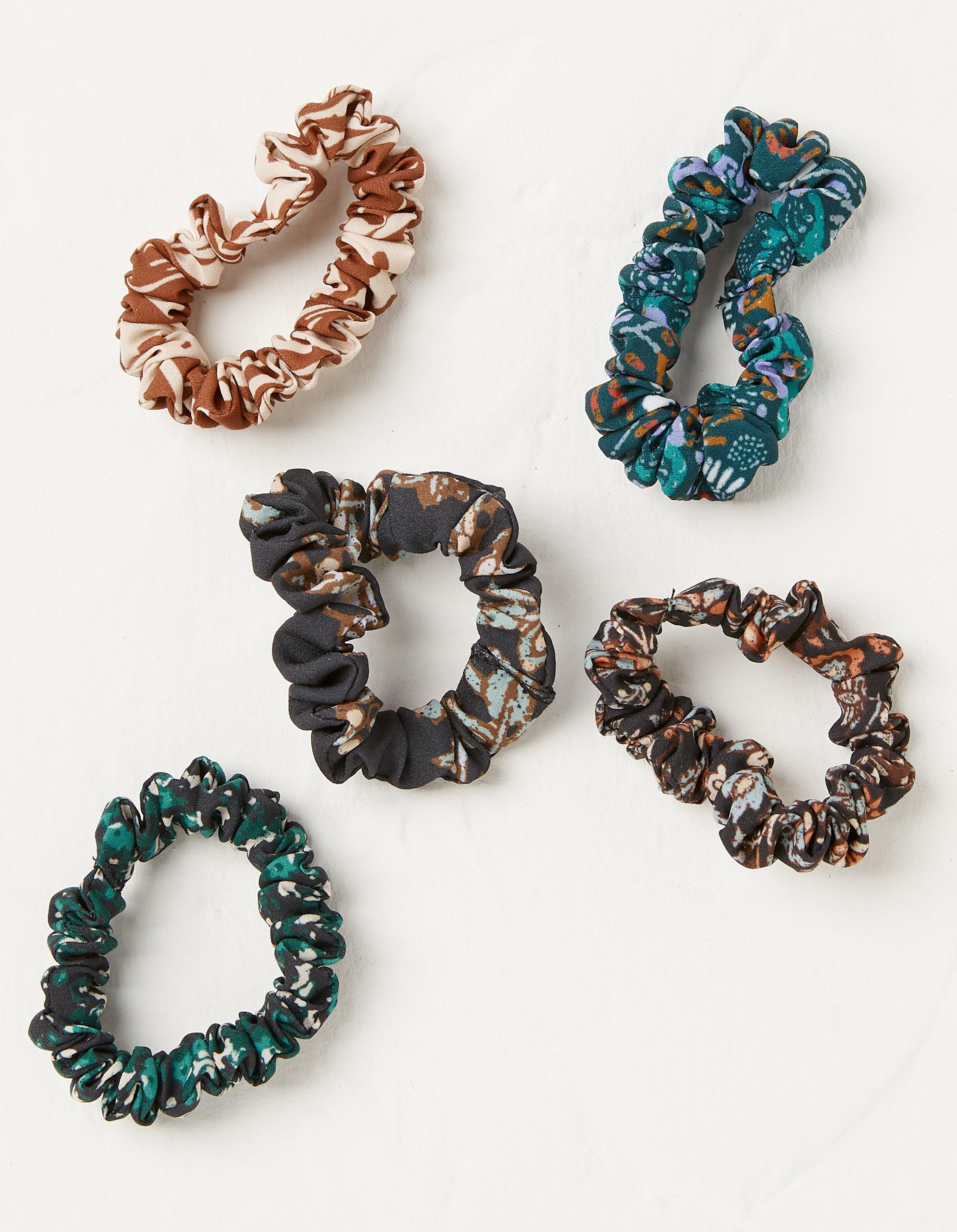 5 Pack Painted Paisley Scrunchies