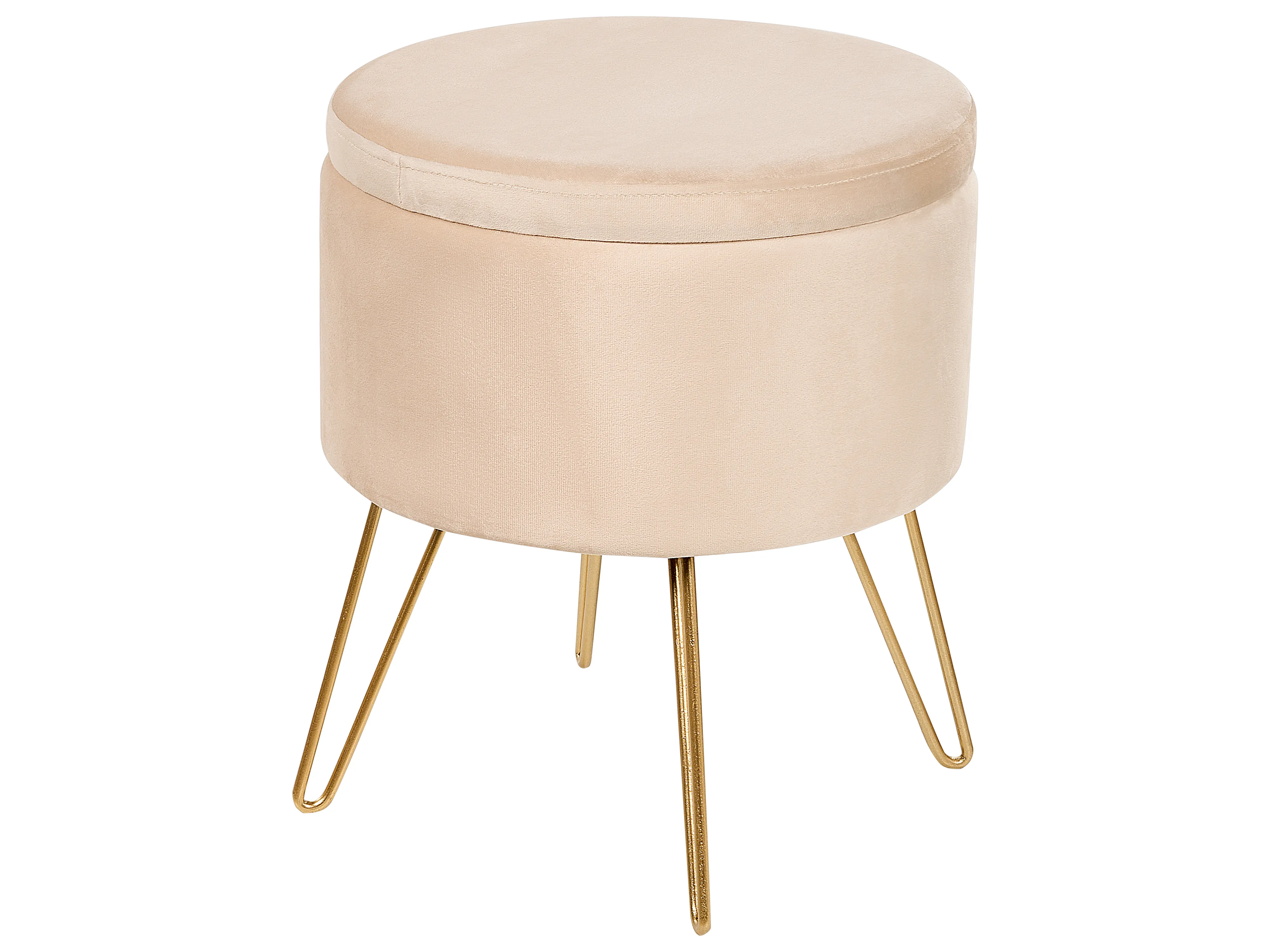 Storage Pouffe SILAS Velvet Light Beige