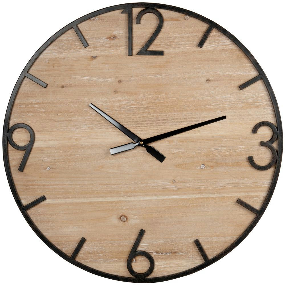 HUGO - Horloge murale beige et gris anthracite D60
