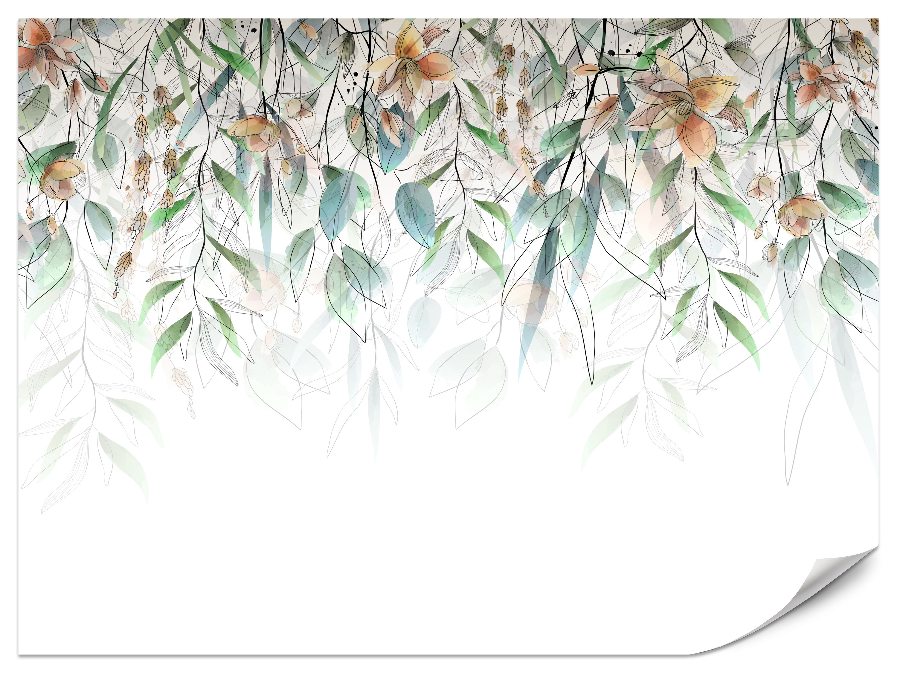 Fototapeta Akwarelowa łąka 100x70cm
