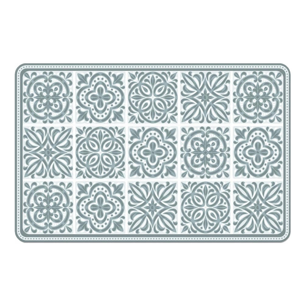 - Set de table carreaux de ciment blanc et bleu 43x28cm