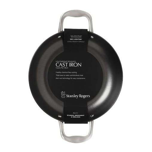 Stanley Rogers 2pc Lightweight Cast Iron Bundle Frypan 24cm Cooks Pan 30cm