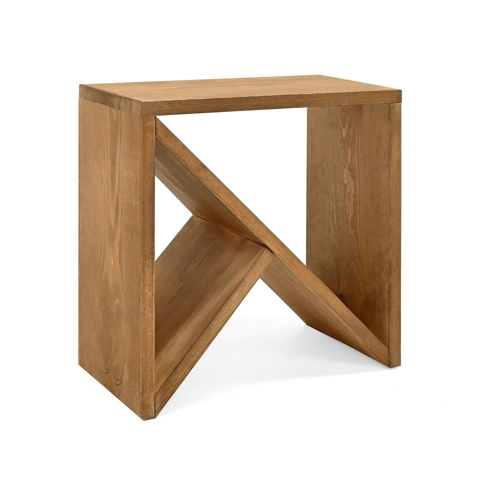 STOKE - Table d'appoint en bois de pin vieilli 40x40cm