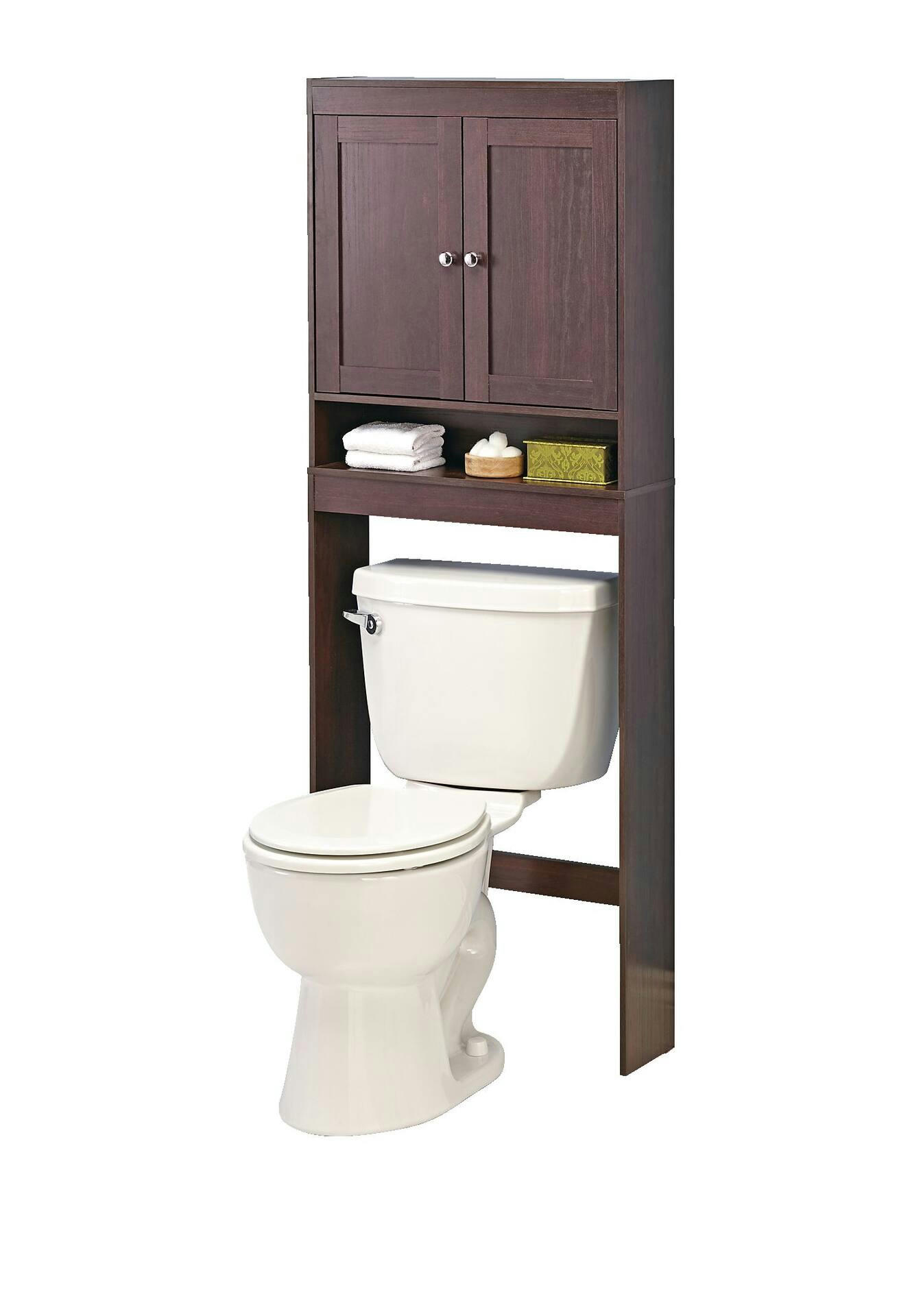 For Living Orleans 2-Door Over-The-Toilet Spacesaver Bathroom Storage Cabinet, Espresso