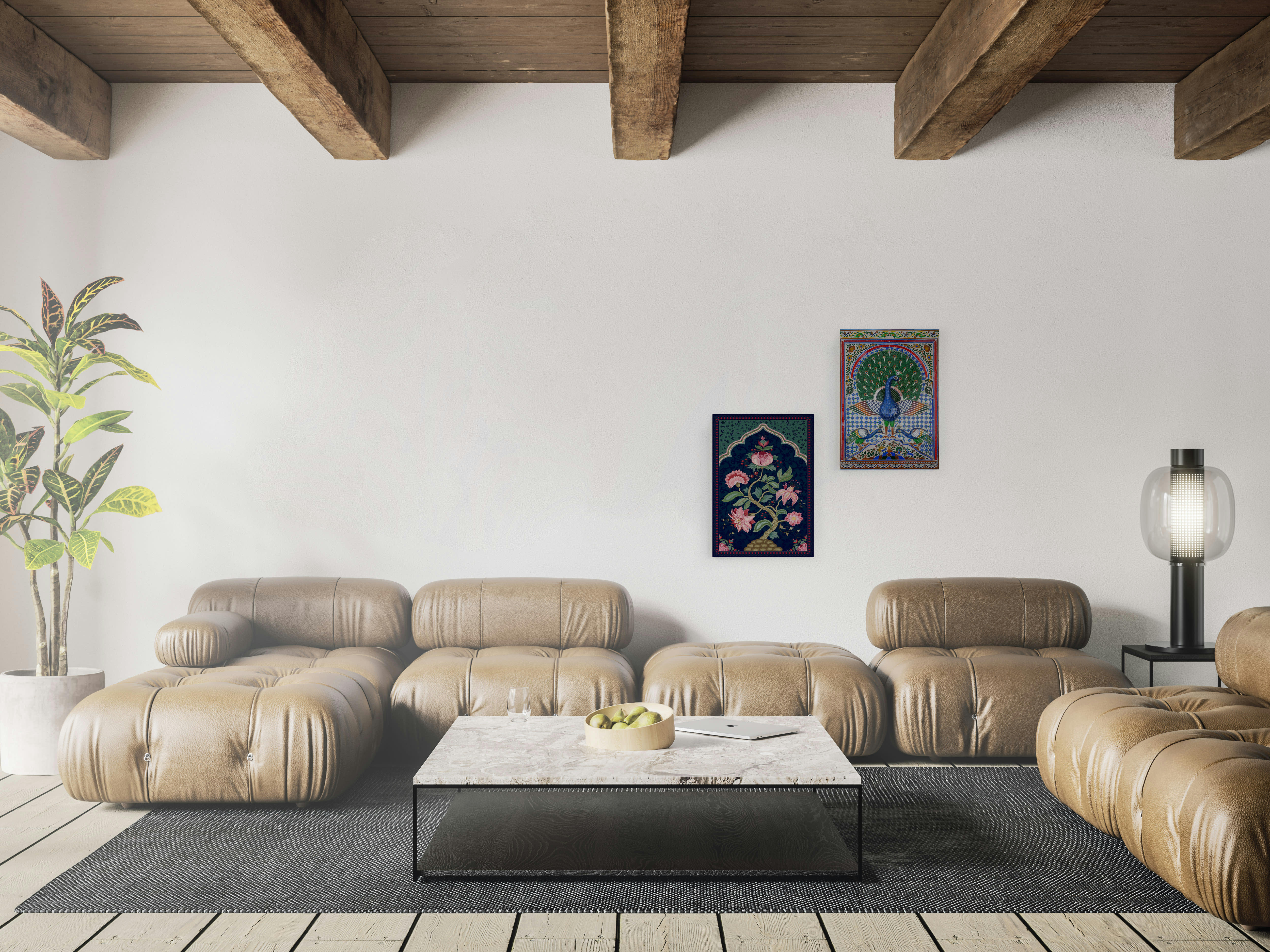 PEACOCK - Peinture sur toile 60x40 imprimé HD paon