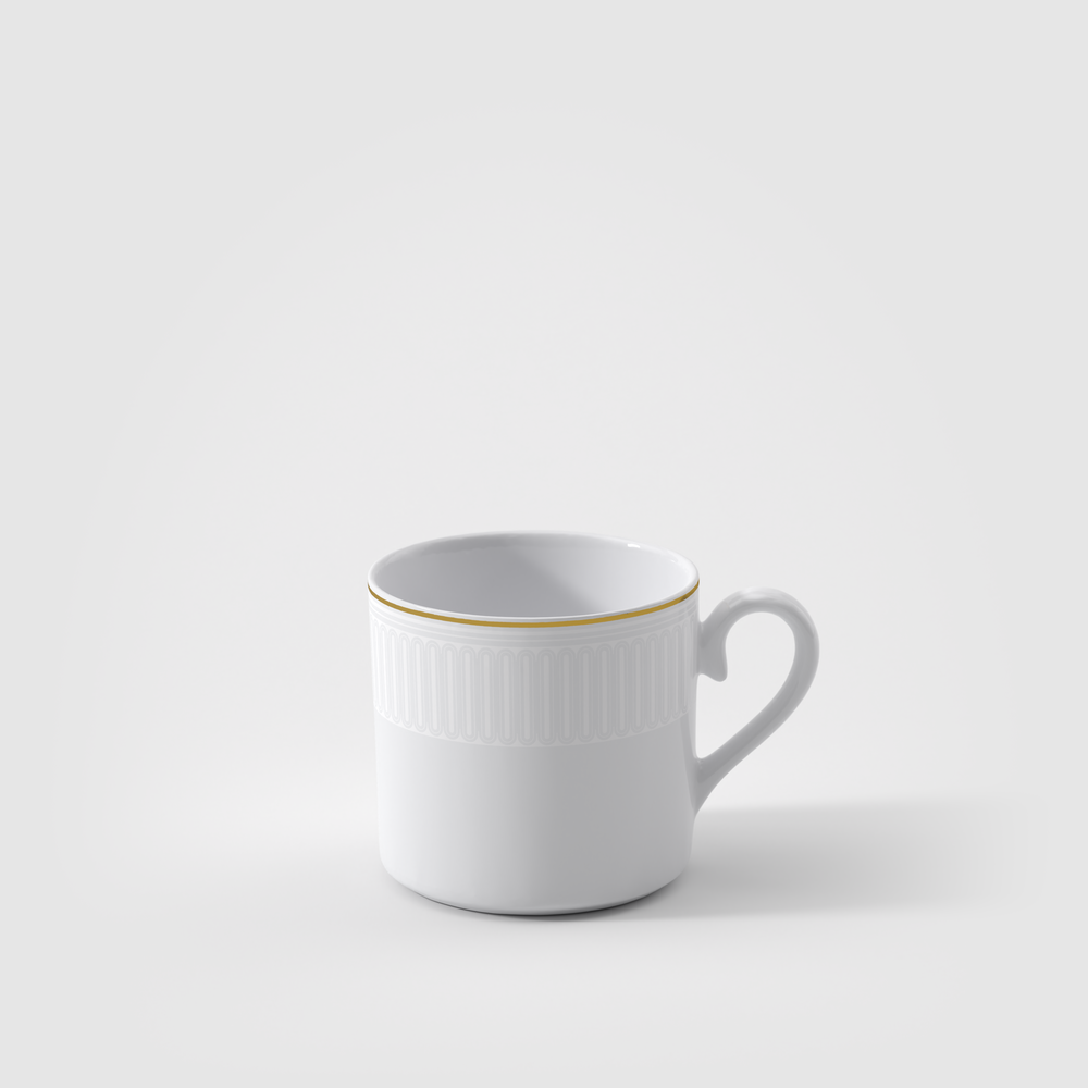 Chateau Septfontaines Coffee cup - White, 5.1 oz, Premium Bone Porcelain