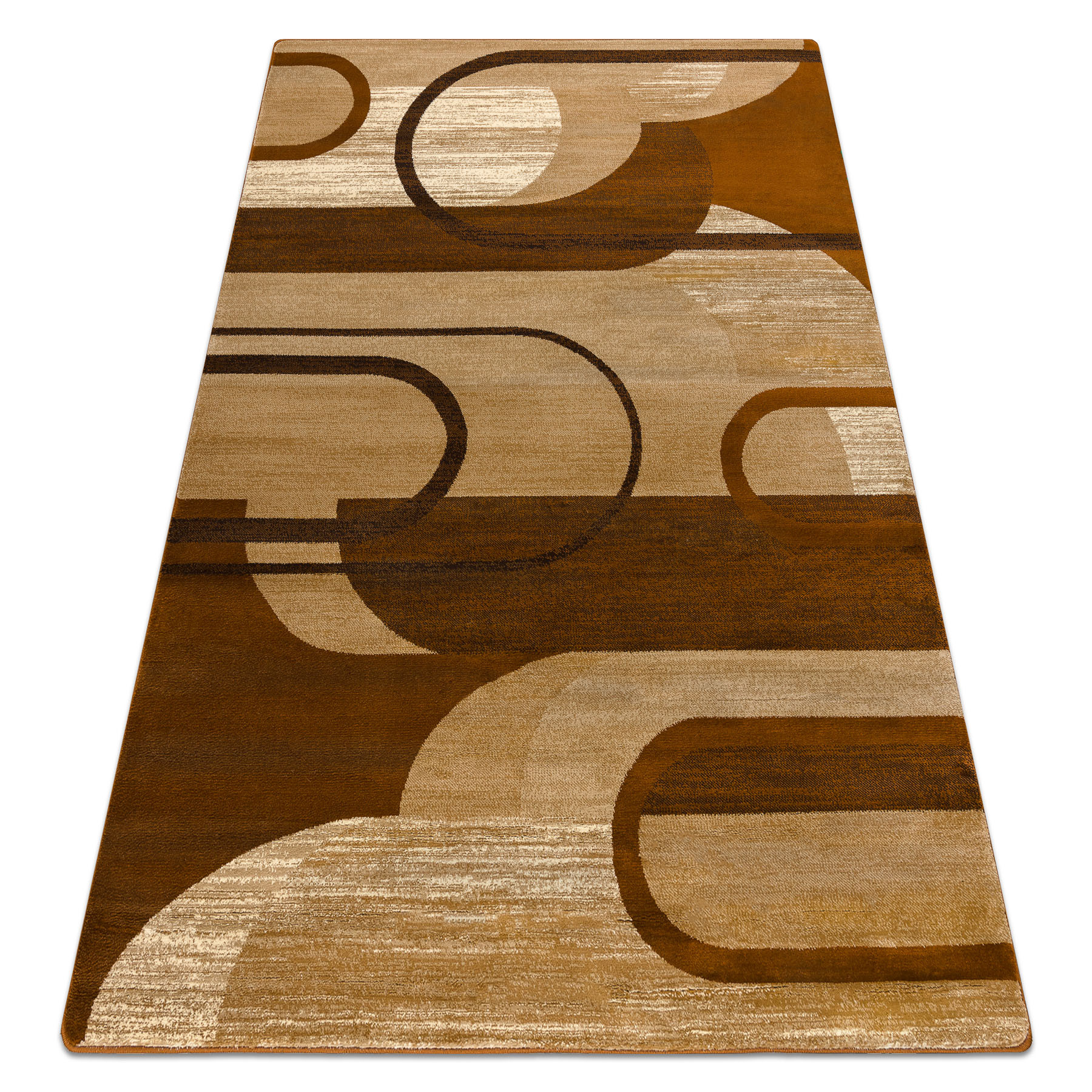 Dywan ROYAL HE405 Geometryczny - brązowy / krem 100x200 cm