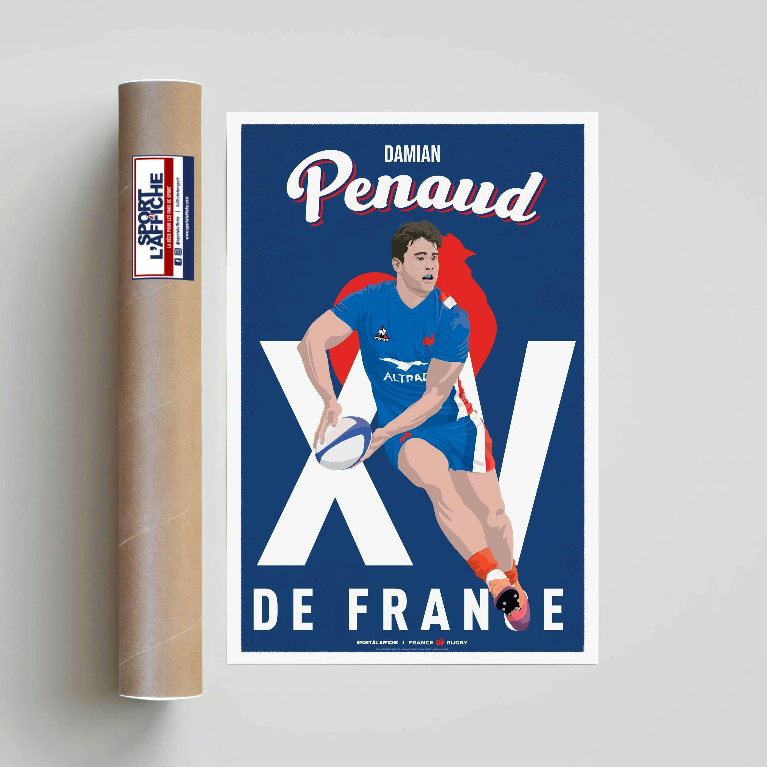 RUGBY - Affiche Rugby - XV de France - Damian Penaud 40x60 cm