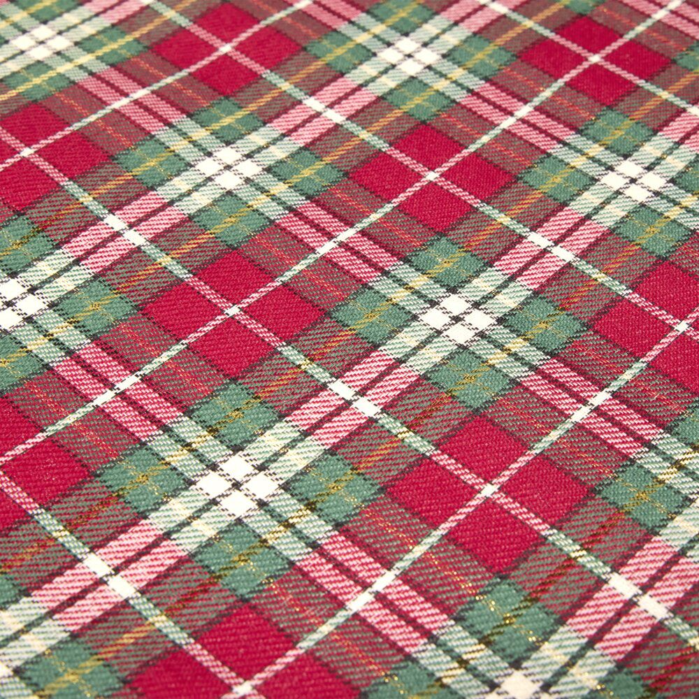 Chemin de table imitation laine imprimé tartan L300X28 cm rouge