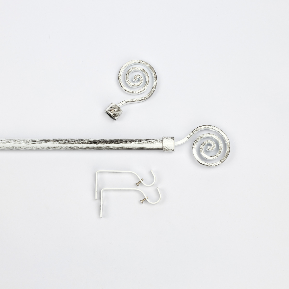 Kit varão extensível branco e preto 120-210cm