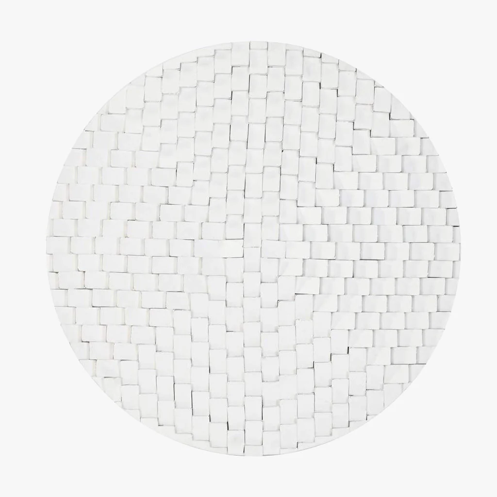 Decoração de Parede Redonda Branca RELEVO