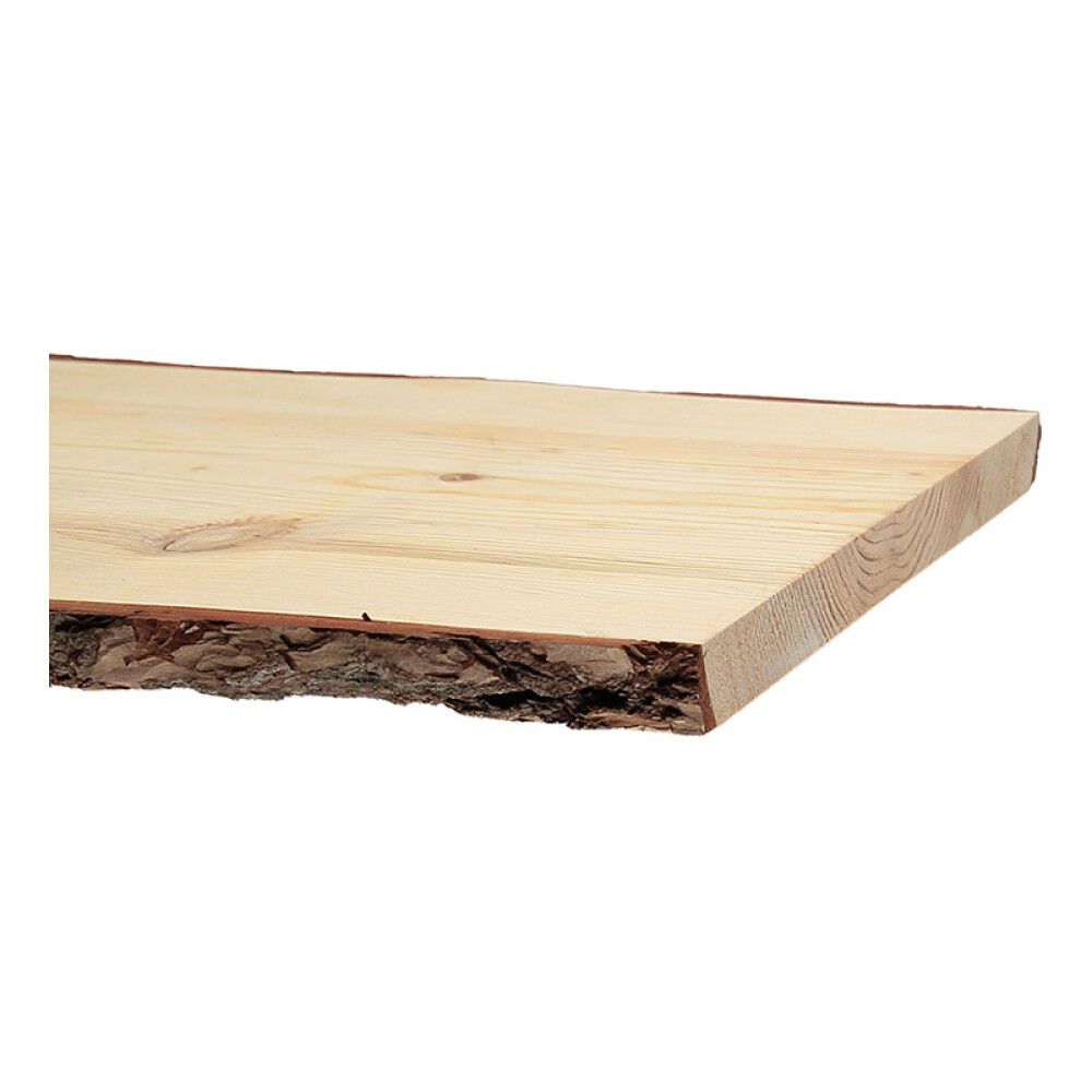 HYLLEPLATE FURU MED BARK 26X300-350X2000MM