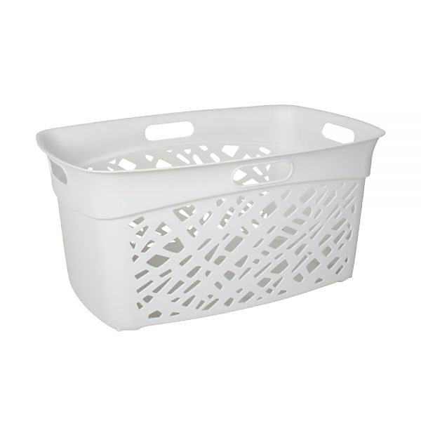 Corbeille à linge en plastique design 45 litres - Blanc