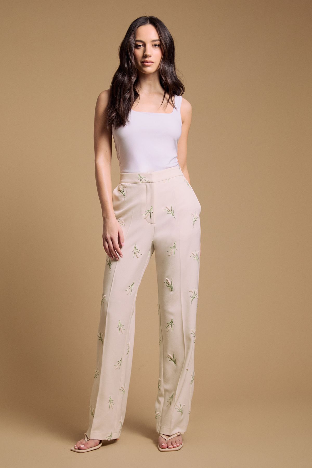 Oasis Floral Embroidered Tailored Suit Trouser