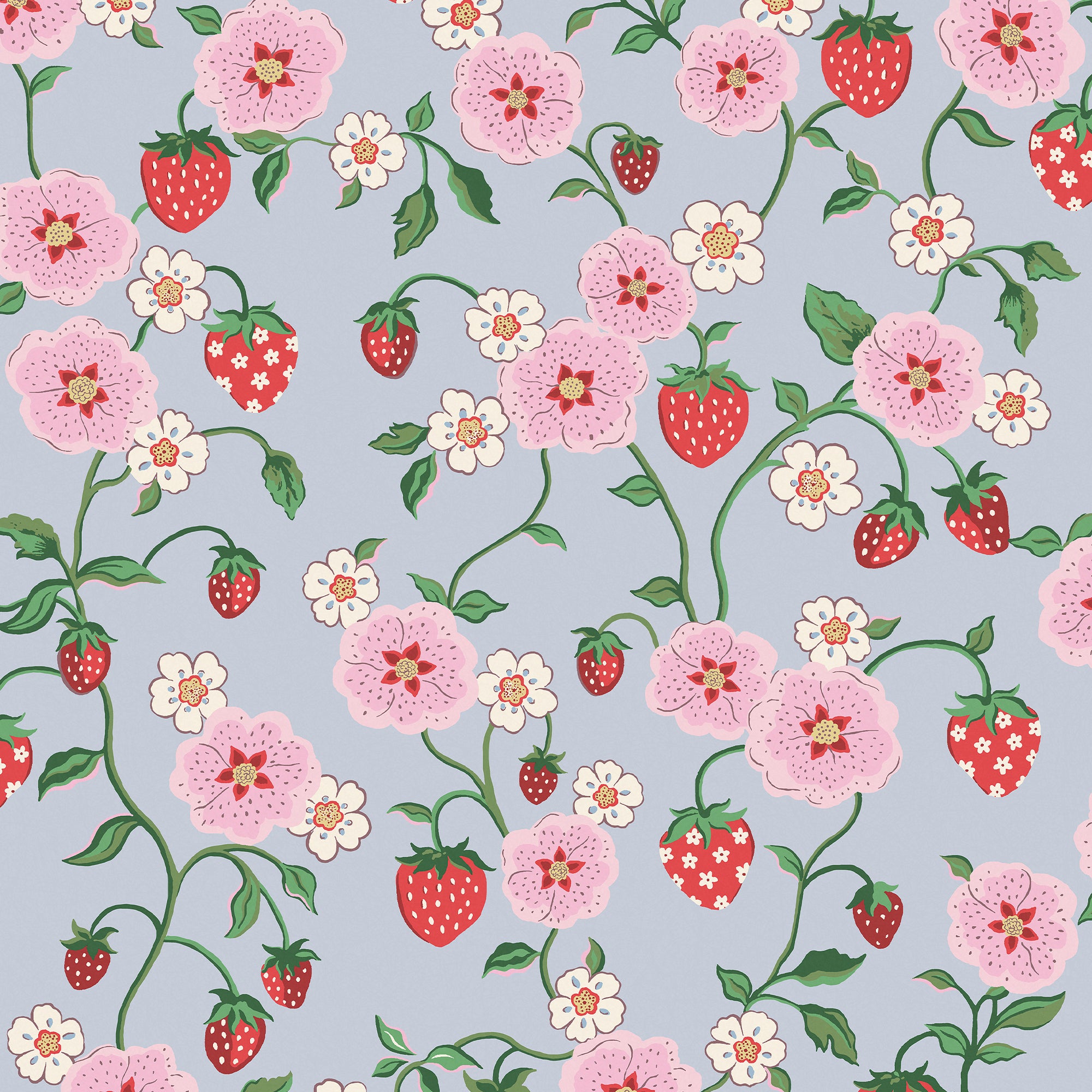 Cath Kidston Vliesbehang - Strawberry Summer
