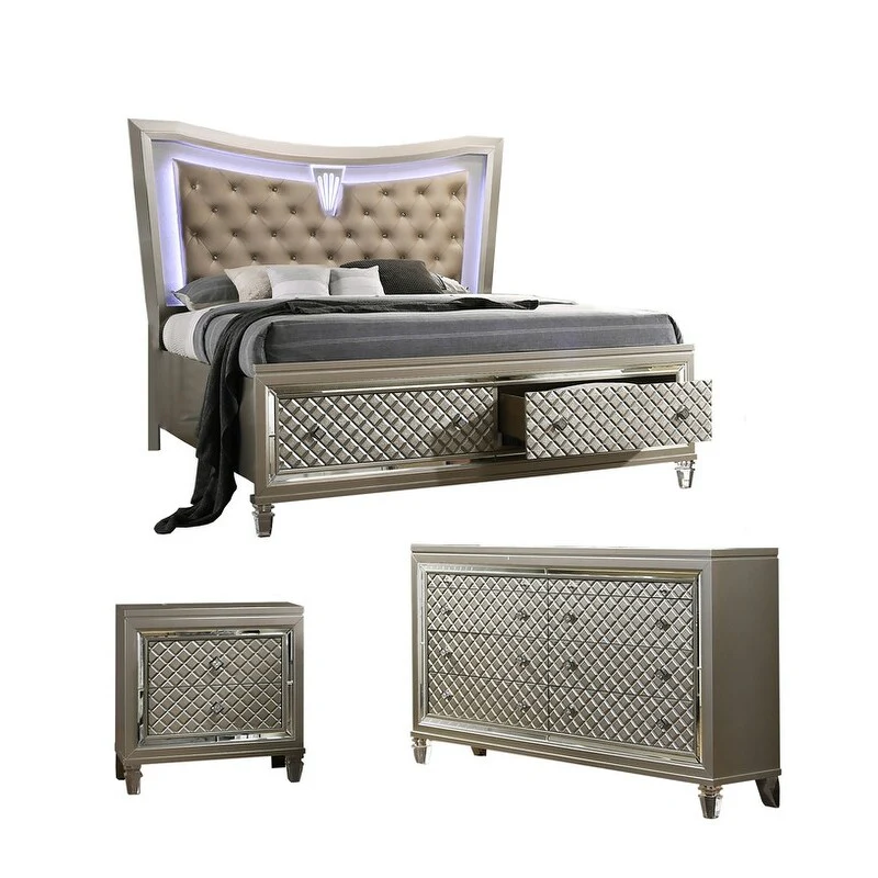 Best Quality Furniture Venetian 3 Piece Bedroom Set