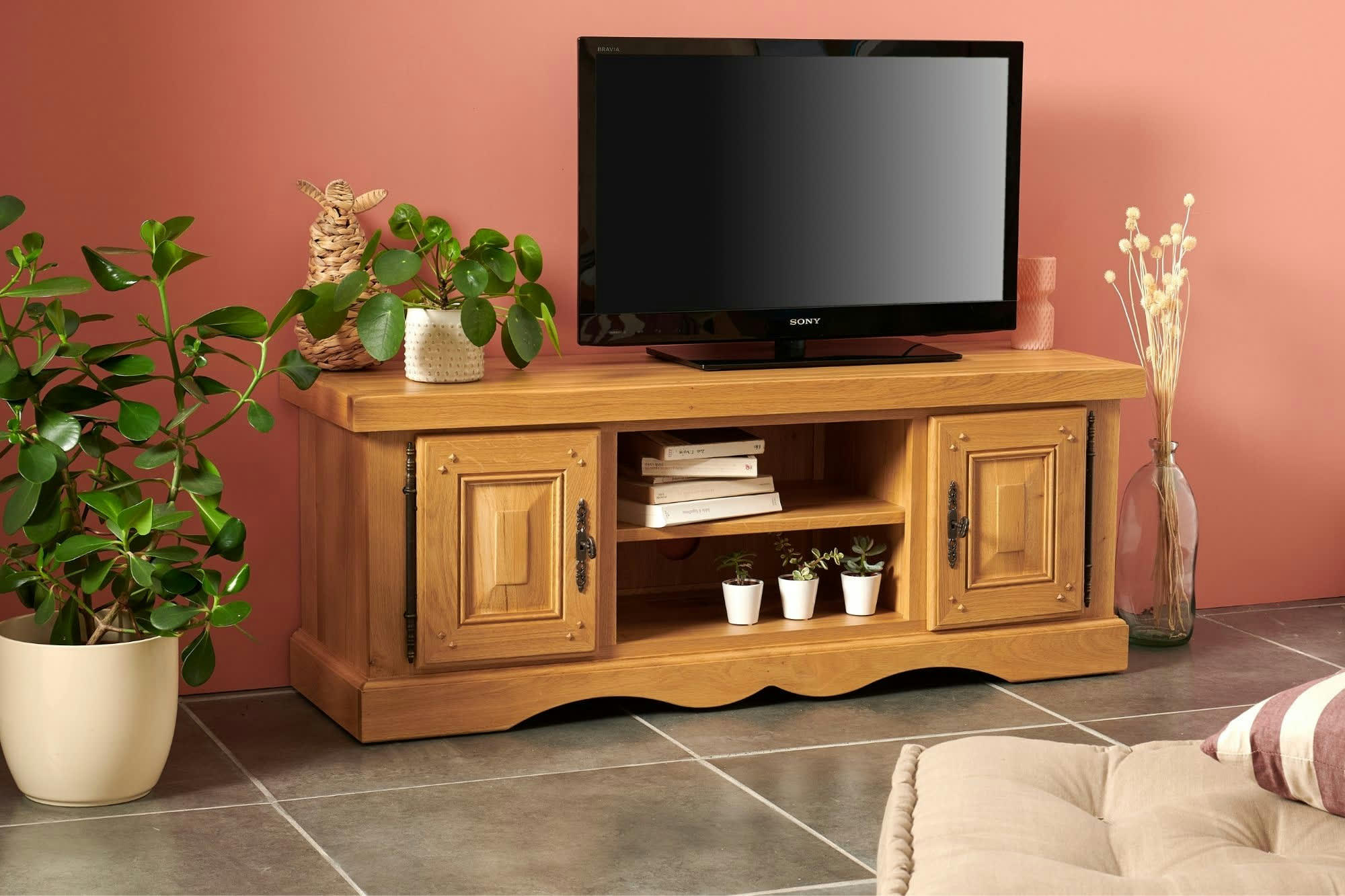 LA BRESSE - Meuble TV bas en chêne