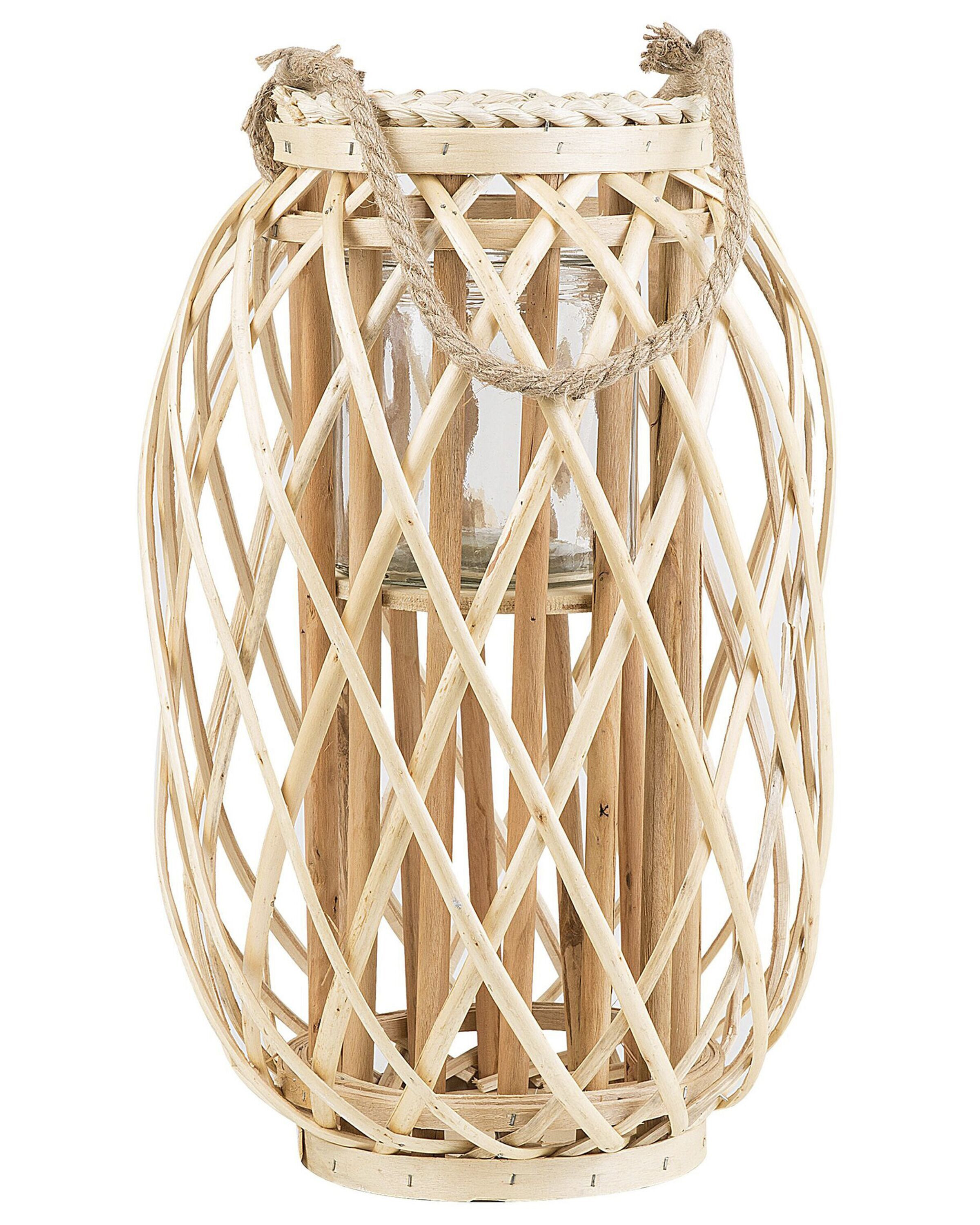 Lampion dekoracyjny latarnia jasne drewno