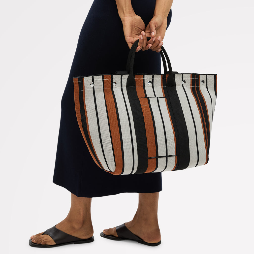 Hadleigh Place - Stripe - Large Open Top Tote