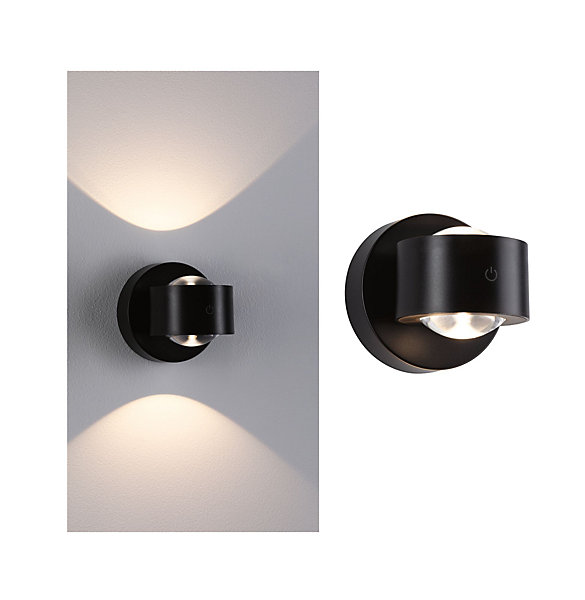 Lampe murale rechargeable à LED Zorik IP44 gradable 2700K 100 mm 2x1,1W2x Noir