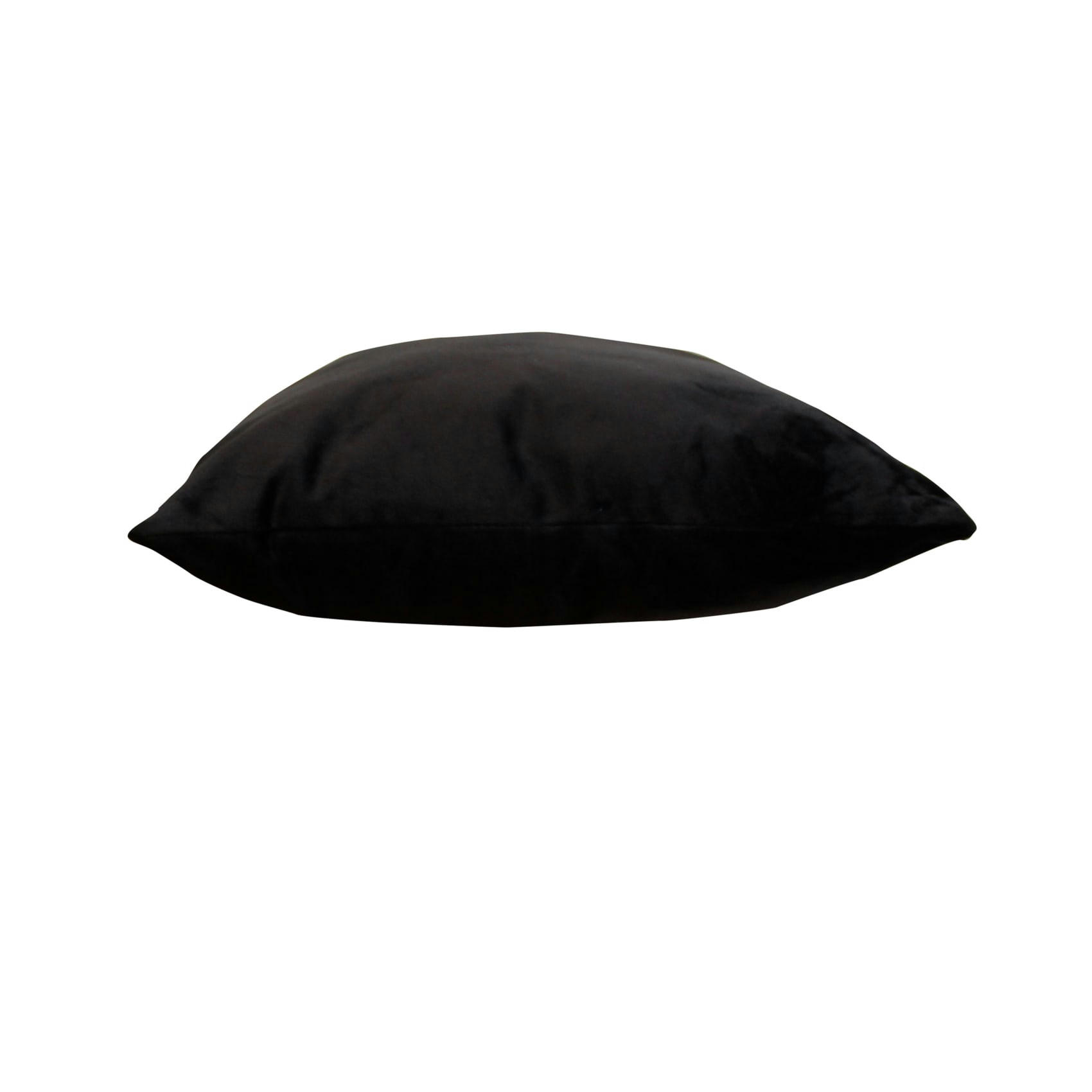 - Coussin déhoussable en velours uni noir 30x50 cm