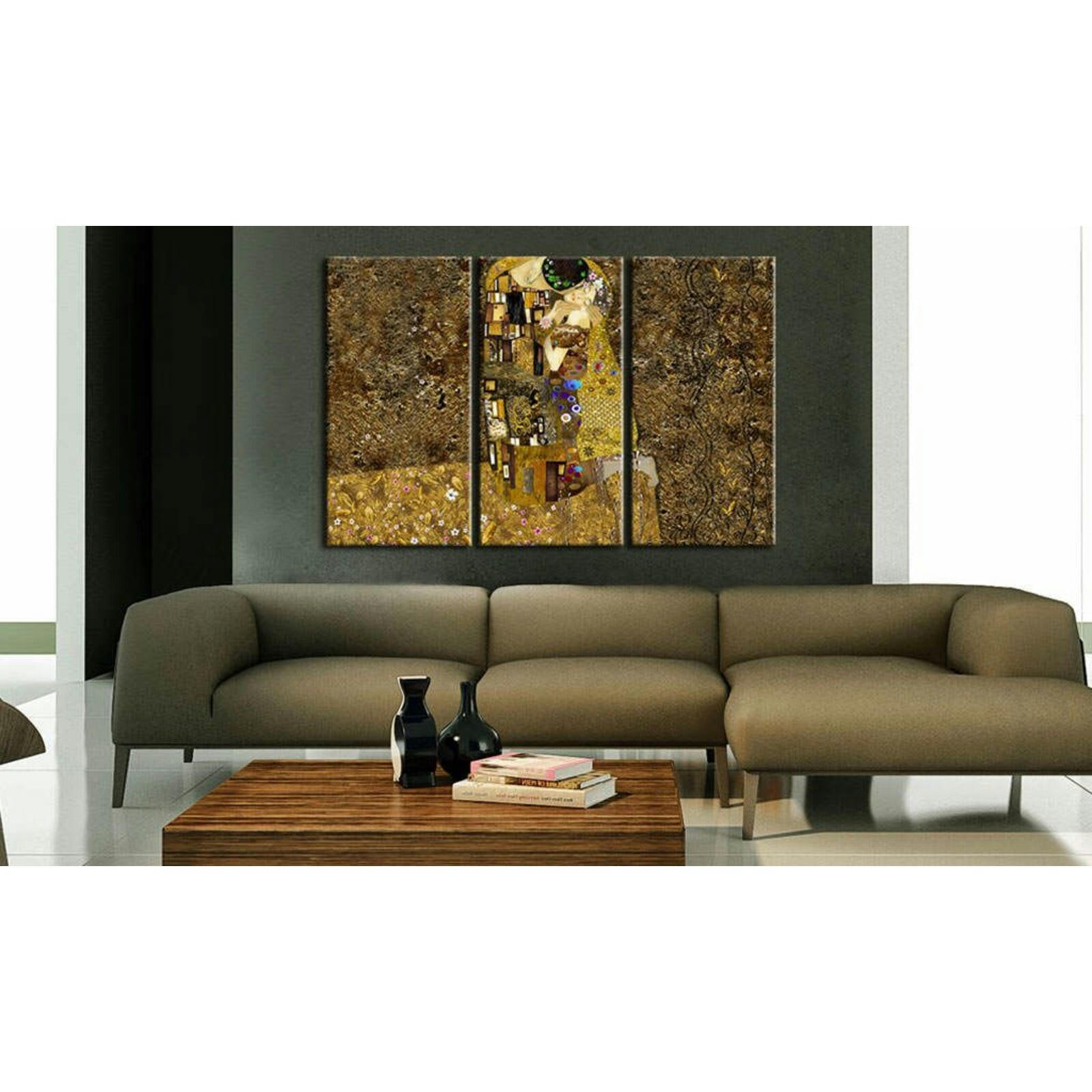 - Tableau klimt inspiration baiser 120 x 80 cm
