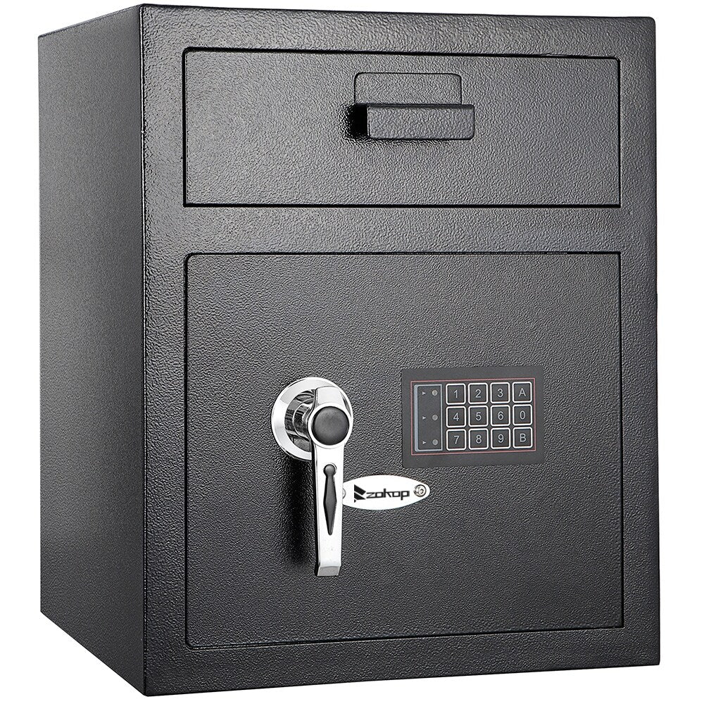 Metal Digital Keypad Security Lock Depository Drop Slot Parcel Mail Safe - Black