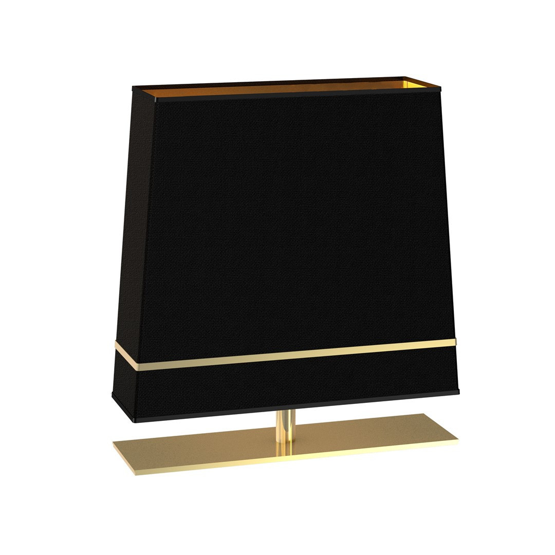 Lampa stołowa z abażurem czarno-złota Volans 1xE27x60W wys:52cm Milagro