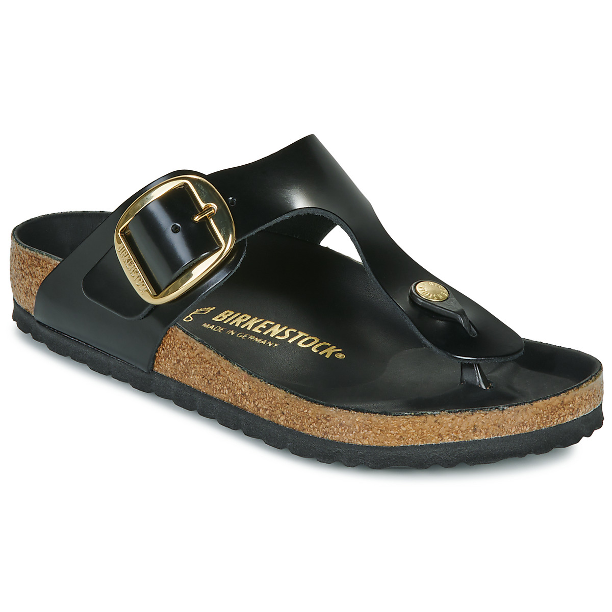 BIRKENSTOCK - Gizeh Big Buckle - Leather / Patent / High / Shiny /  black / Regular