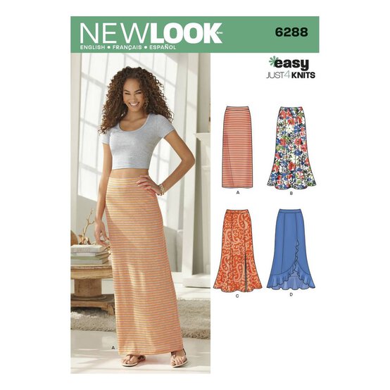 New Look Women's Knit Skirts Sewing Pattern 6288