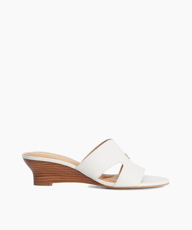Kacie White - WIde Fit Wedge Mules