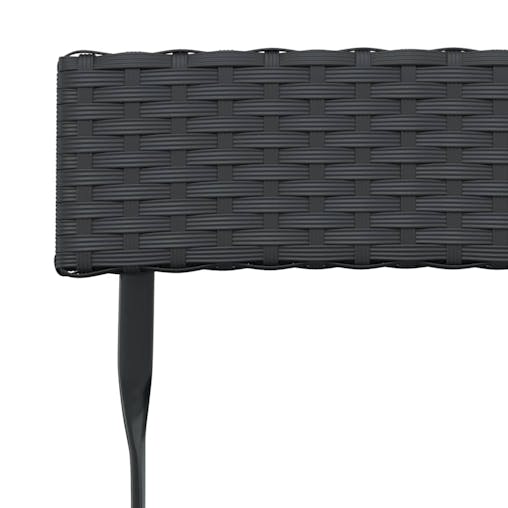 NNEVL Folding Bistro Chairs 6 pcs Black Poly Rattan and Steel