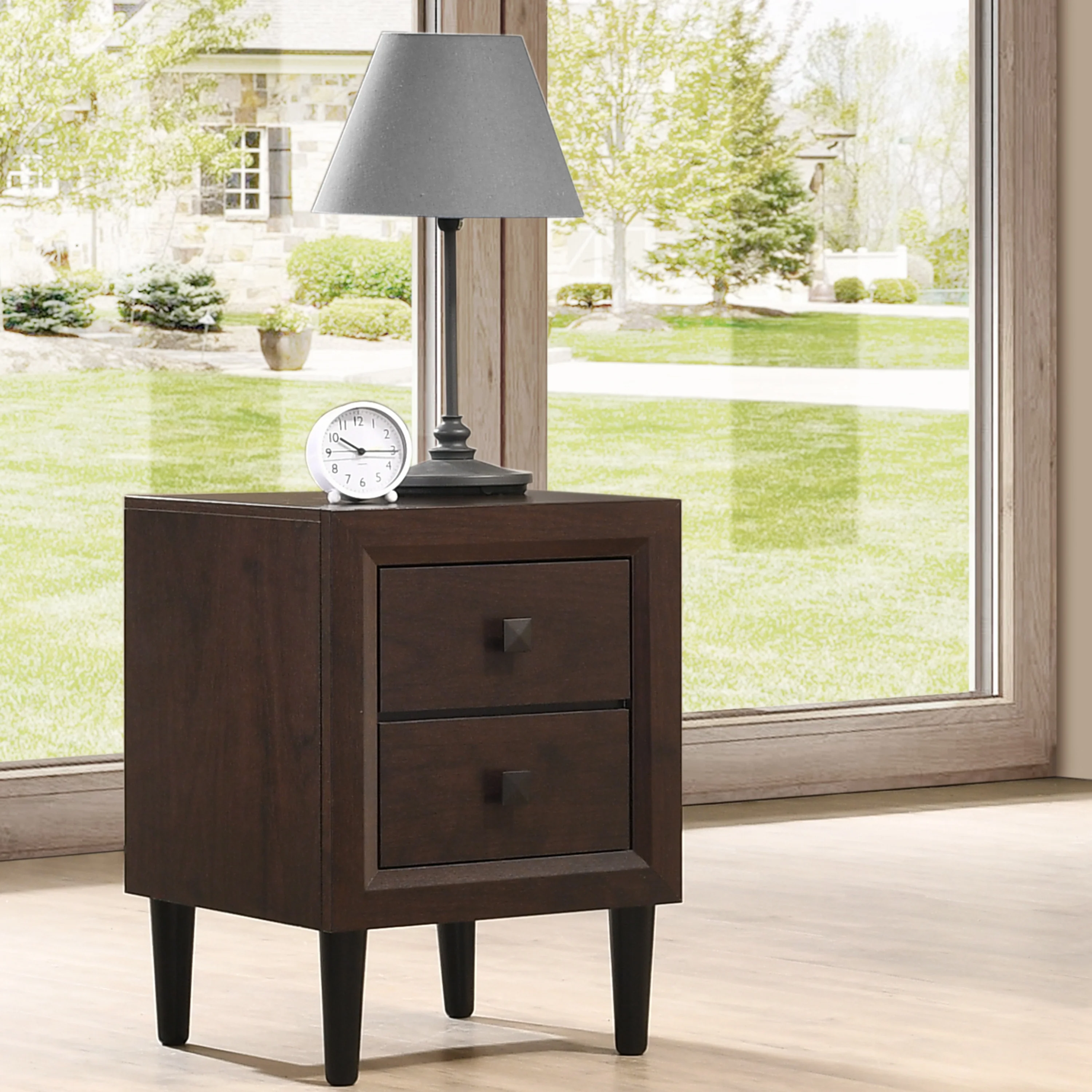 Kaalaslupa Contemporary Wood 2-Drawer Nightstand by Carson Carrington