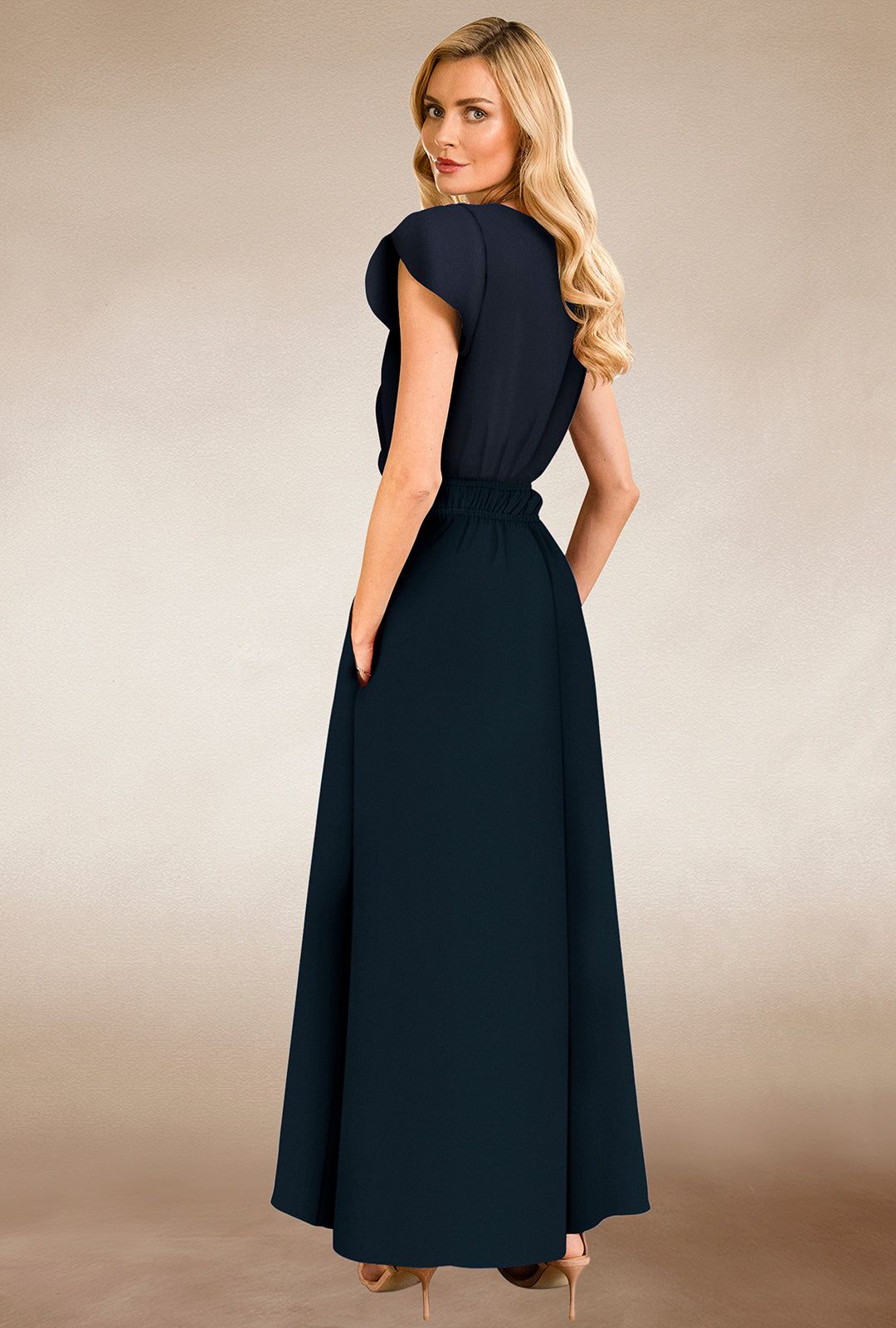 Hot Squash Chiffon Maxi Dress