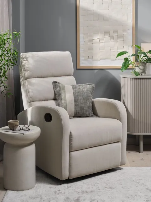 Lænestol NAKSKOV beige stof