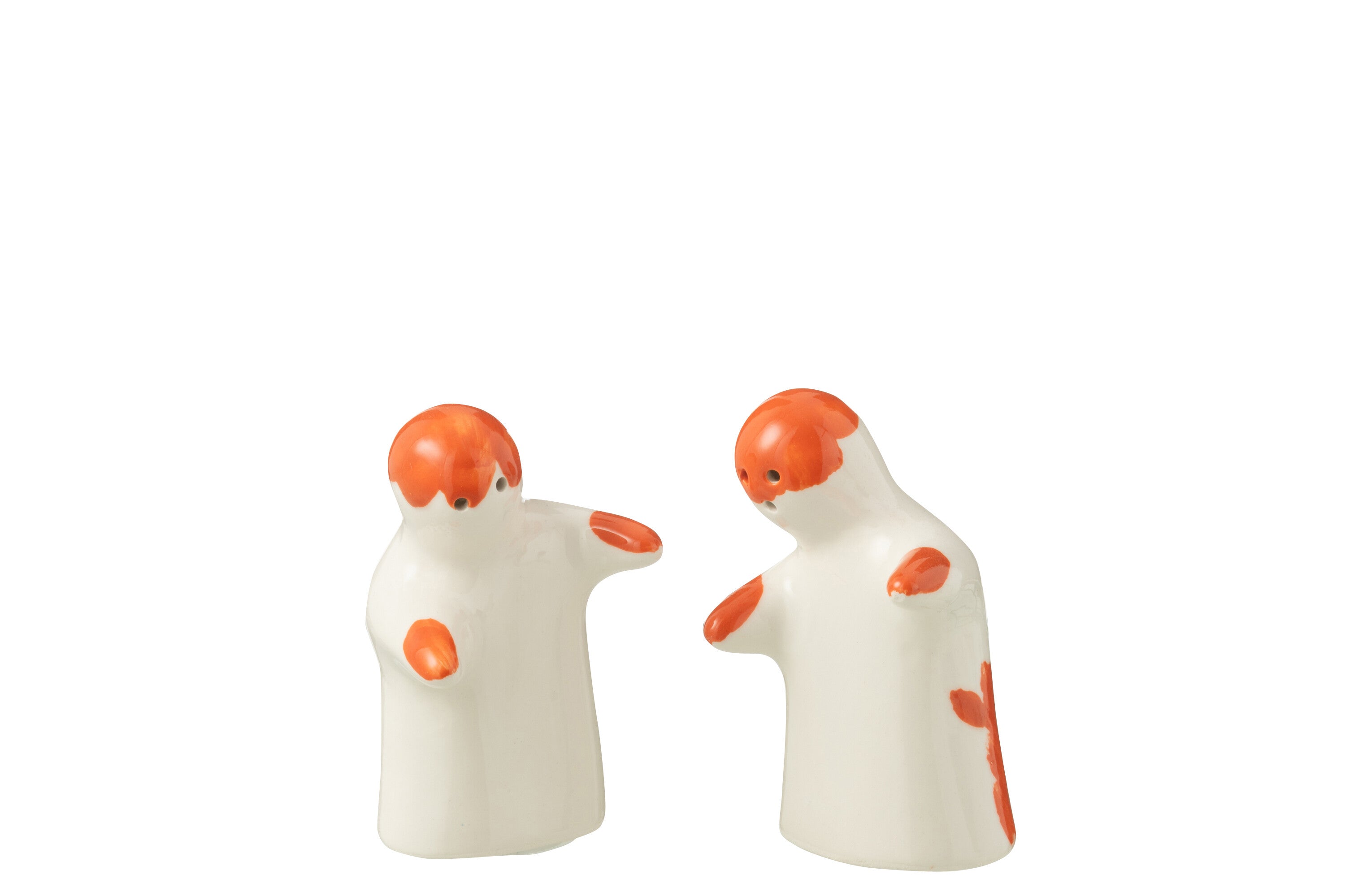 J-Line peper- & zoutstellen Granada - keramiek - wit oranje