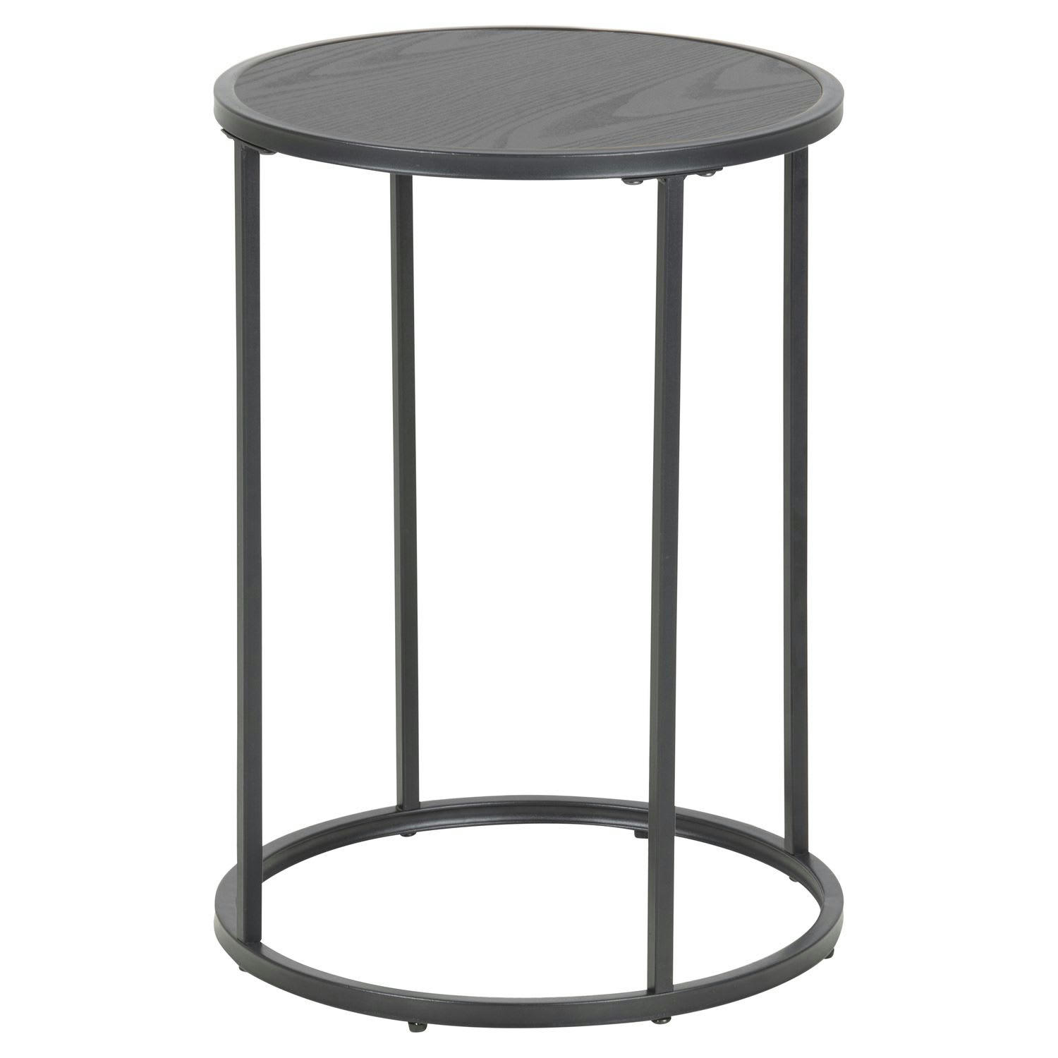 SIREINE - Table d'appoint ou bout de canapé petit modèle en mdf et métal noir