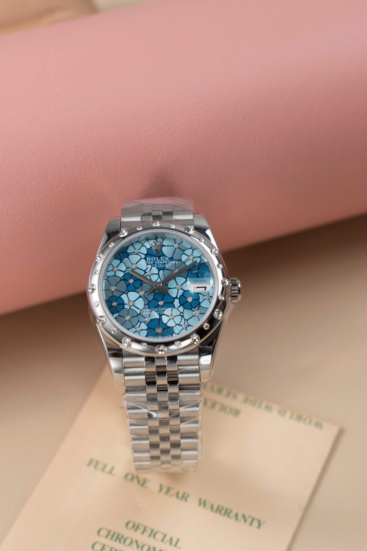 Rolex Datejust 278344 316L Steel Flower Blue Dial CZ Diamonds 31mm Jub AAA Replica