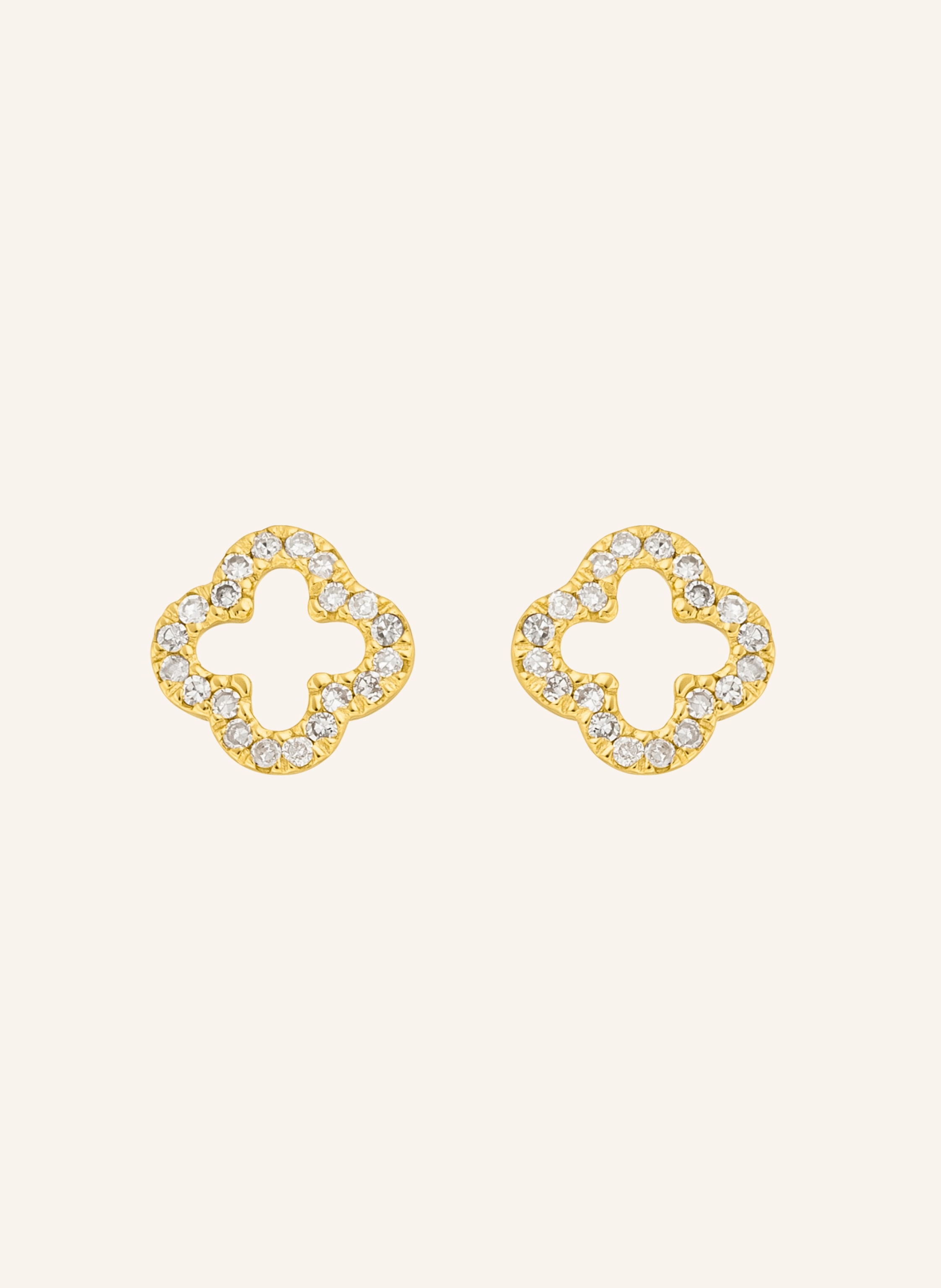 Leaf Ohrstecker CLOVER 18 Karat Gelbgold mit Diamanten