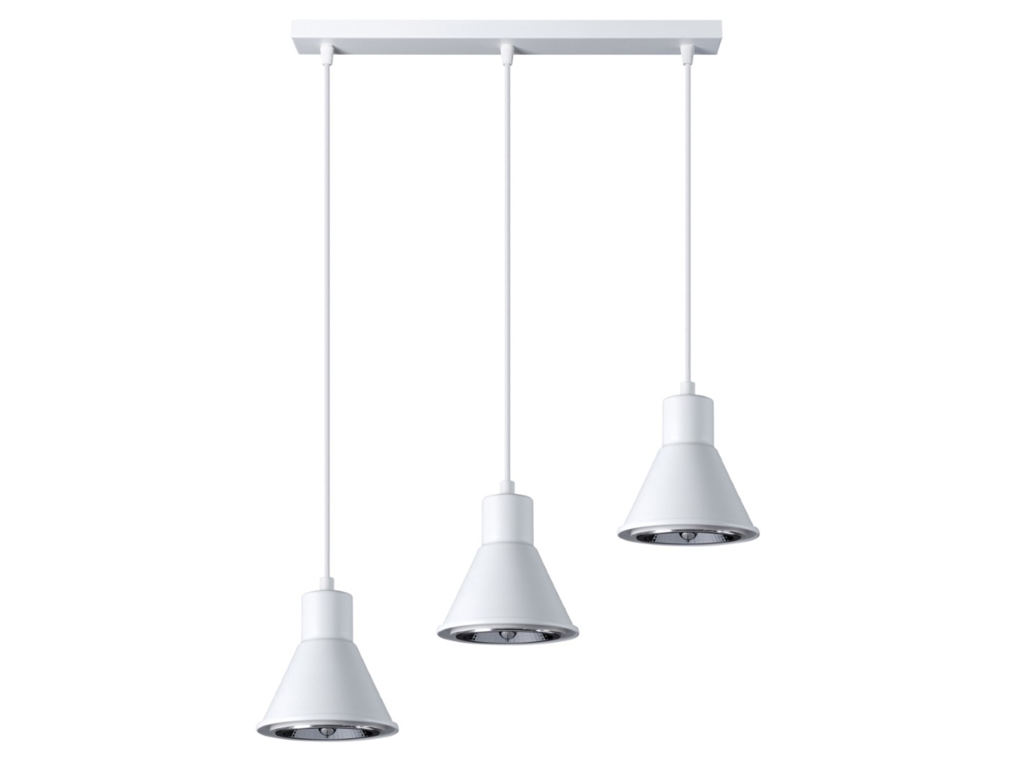 Lampa wisząca Tazila 3-punktowa stalowa biała