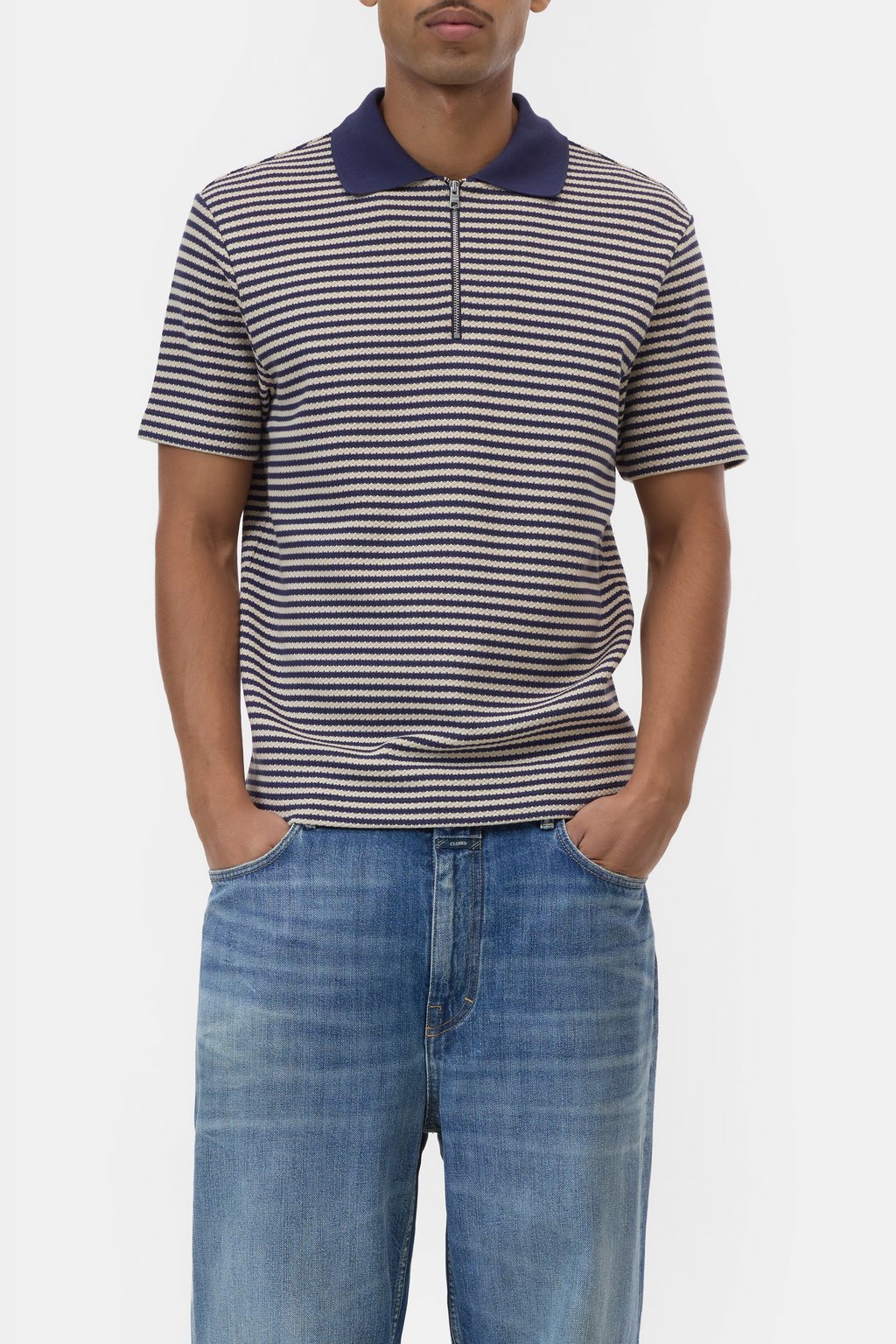 Gestreiftes Zip-Polo