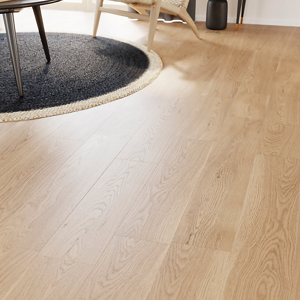 Parquet massif à coller Lulea XL en chêne huilé naturel
