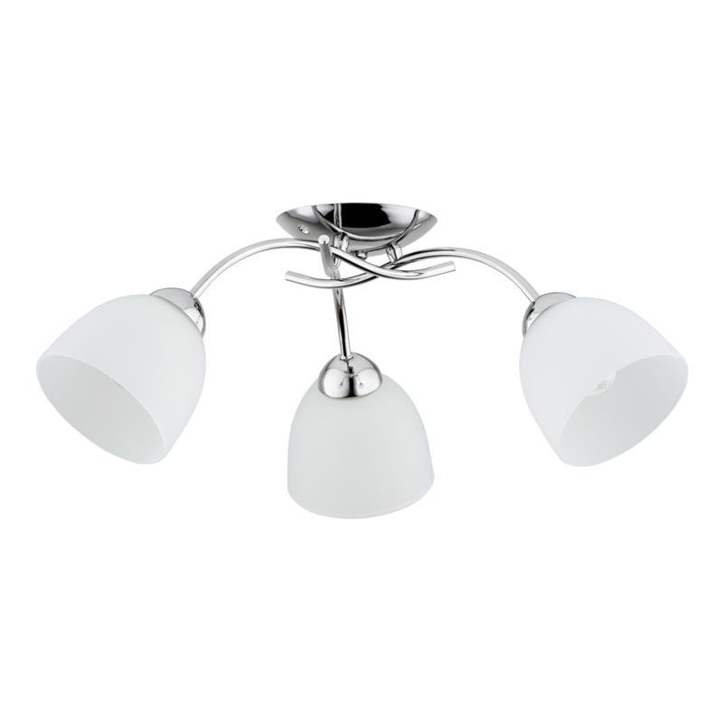 Lampa sufitowa chromowana biała AVILA 3xE27x15W wym: 24,5x56x56 cm Alfa