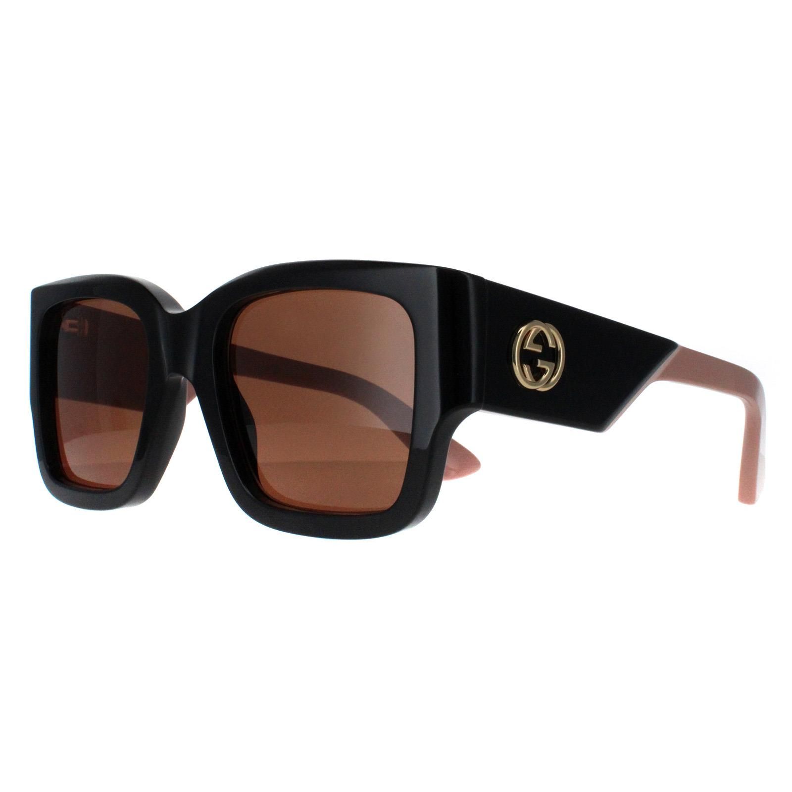 Gucci Square Black with Nude Pink Brown GG1663S