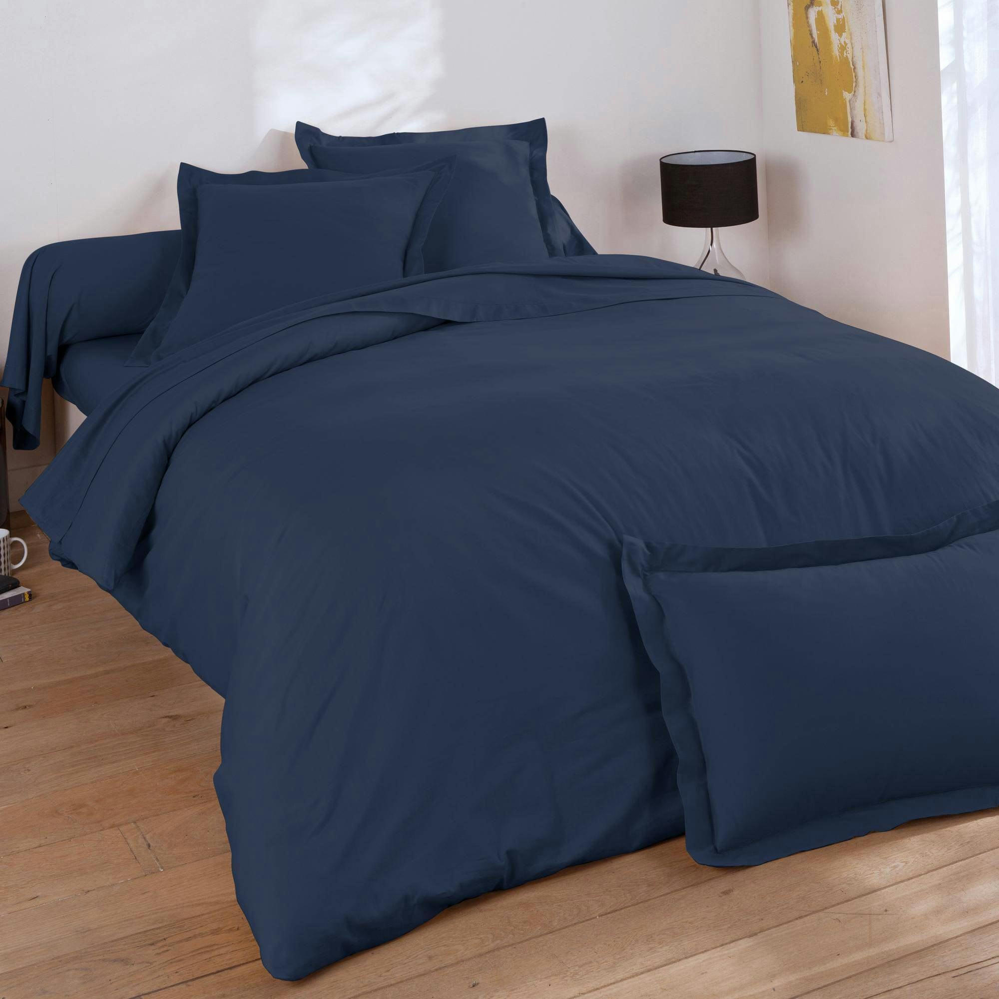 COTON UNI LAURÉAT - Housse de couette 200x200 bleu marine en coton