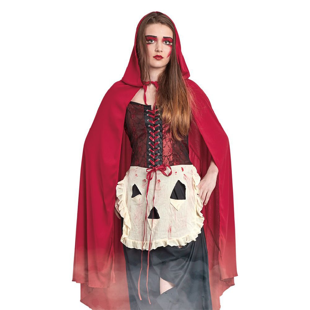 Déguisement adulte Halloween chaperon rouge robe et cape - Taille S