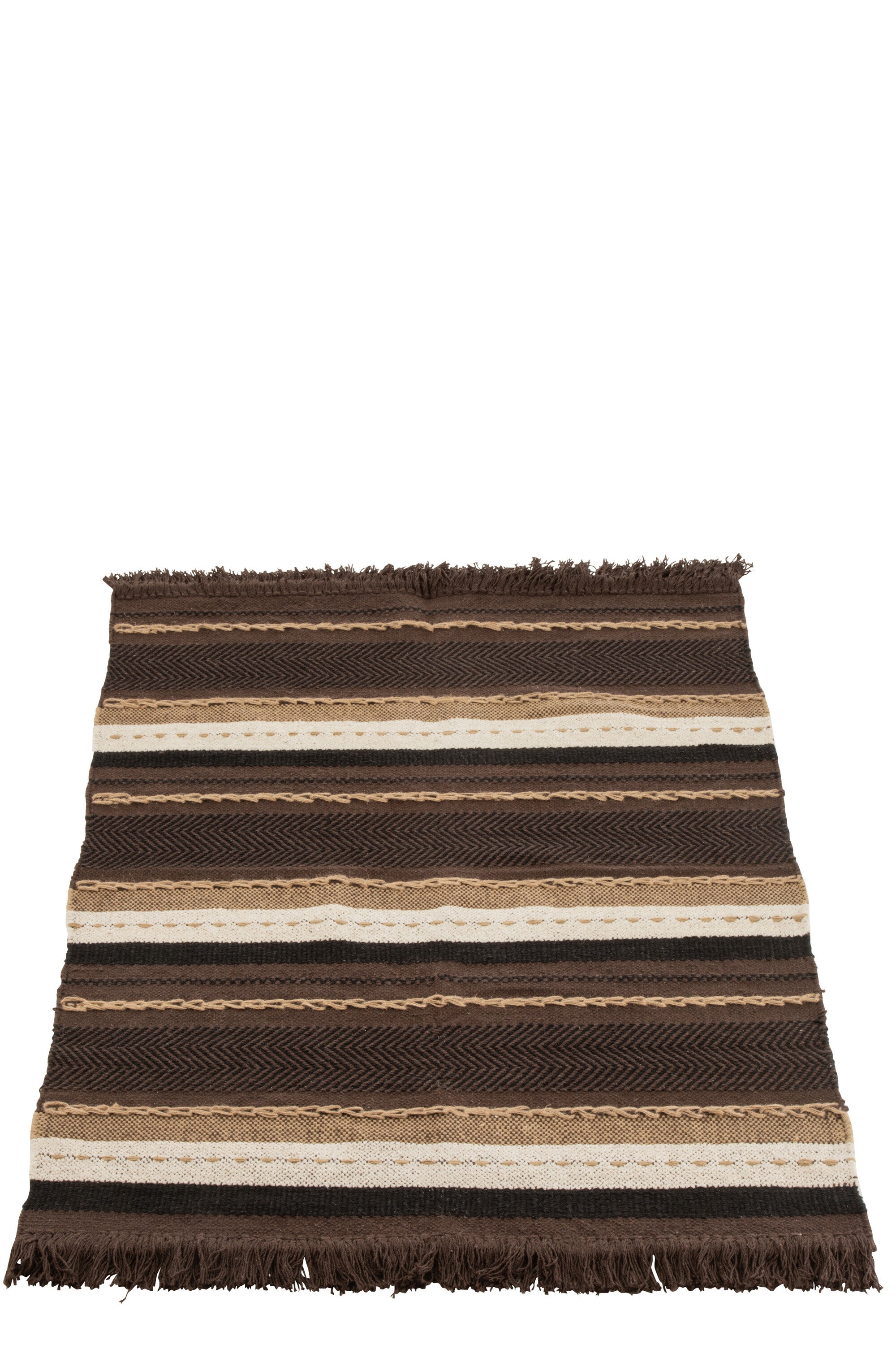 J-Line plaid Etnic - katoen - bruin/zwart/beige - 90 x 150 cm