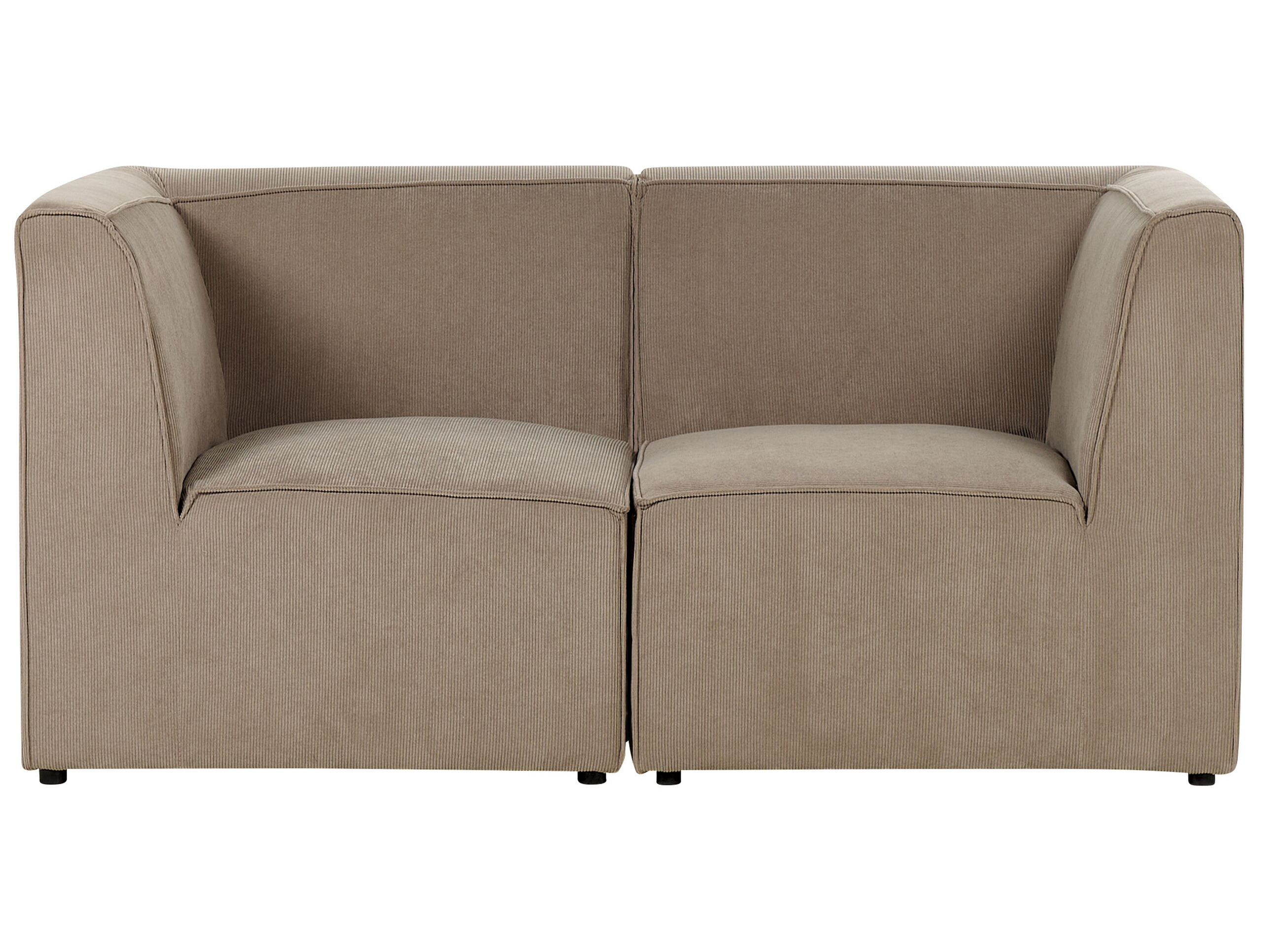 Sofa modułowa 2-osobowa sztruks beżowoszara