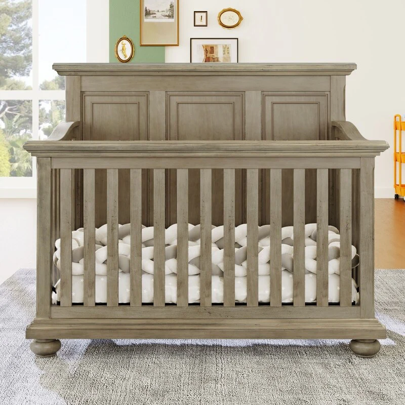 Traditional Farmhouse Style Convertible Baby Crib Toddler Bed,Full Size